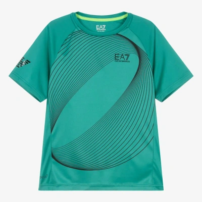 Ea7 Emporio Armani Teen Boys Green Sports T-shirt