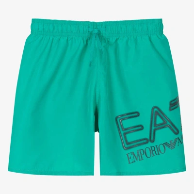 Ea7 Emporio Armani Teen Boys Green Swim Shorts