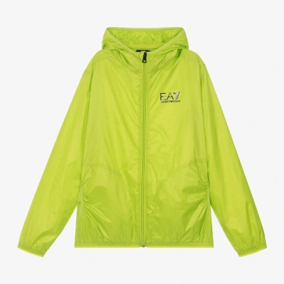 Ea7 Emporio Armani Teen Boys Lime Green Windbreaker Jacket