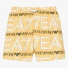 Ea7 Emporio Armani Teen Boys Yellow  Swim Shorts In 黄色