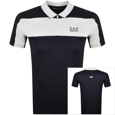 Ea7 Emporio Armani Tennis Pro Zip Polo Navy In Blue