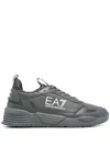 Ea7 Emporio Armani Textured Nylon Trainers With Rubber Sole In Gray