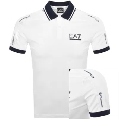 Ea7 Emporio Armani Tipped Polo T Shirt White