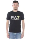 Ea7 Black Cotton T-shirt In Black