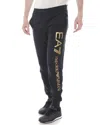 Ea7 Elastic Waist Casual Pants In Black