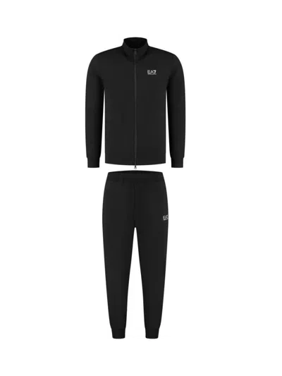 Ea7 Emporio Armani Tracksuit Featuring Stand-up Collar And Zip Closure In Black