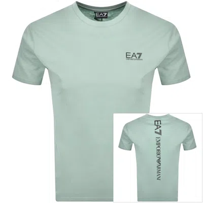 Ea7 Emporio Armani Training T Shirt Blue Surf In Green