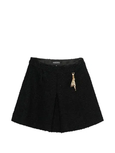 Ea7 Emporio Armani Tweed Mini Skirt In Black