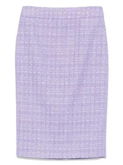 Ea7 Emporio Armani Tweed Skirt In Purple
