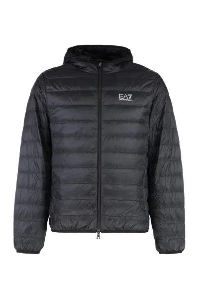 Ea7 Emporio Armani Ultra-light Down Jacket In Black