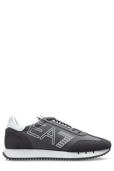 Ea7 Logo-print Sneakers In Grey