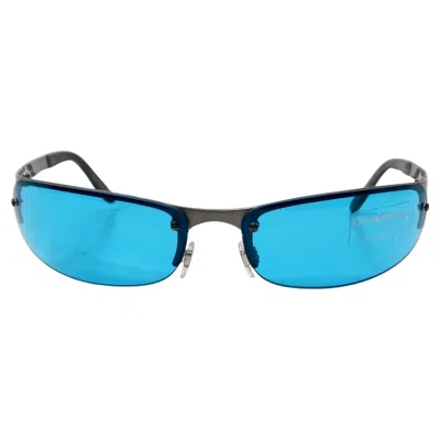 Pre-owned Ea7 Emporio Armani Y2k 203-s Skinny Blue Tinted Lens Metal Frame Sunglasses