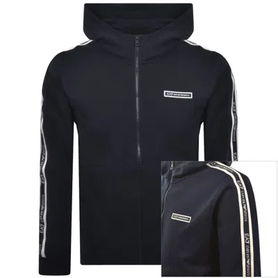 Ea7 Emporio Armani Zip Hoodie Navy In Black