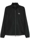 Ea7 Core Identity Recycled-nylon Zip-up Sweatshirt In Black