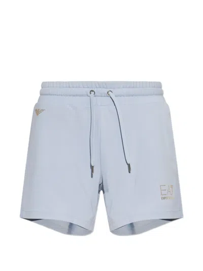 Ea7 Evolution Drawstring Shorts In Blue