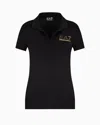 Ea7 Evolution Short-sleeved Polo Shirt In A Cotton And Modal Blend In Black