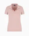 Ea7 Evolution Short-sleeved Polo Shirt In A Cotton And Modal Blend In Blush Pink