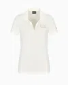 Ea7 Evolution Short-sleeved Polo Shirt In A Cotton And Modal Blend In Natural