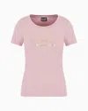 Ea7 Official Store Evolution Short-sleeved T-shirt In Stretch Cotton And Modal In Pink