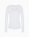 Ea7 Official Store Evolution Long-sleeved T-shirt In White