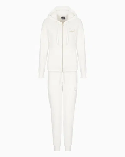 Ea7 Evolution Stretch Viscose Blend Jersey Tracksuit In White