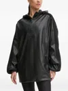 Ea7 Faux-leather Hoodie In Black