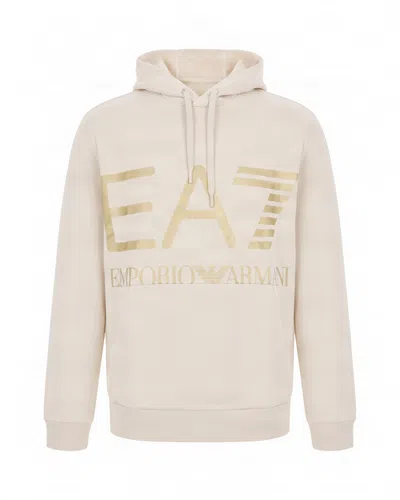 Ea7 Felpa Logo Series Almond Milk In Gray