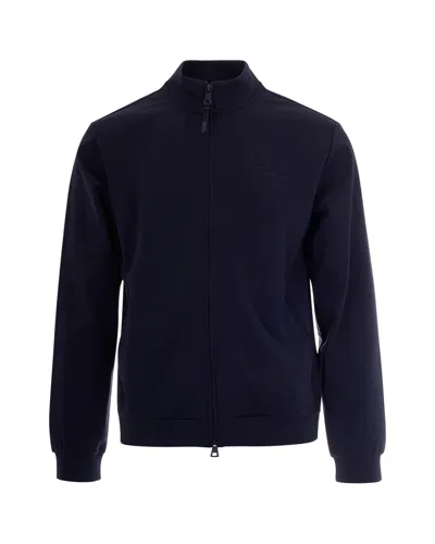 Ea7 Blue Technical Fabric Sweatshirt In Black