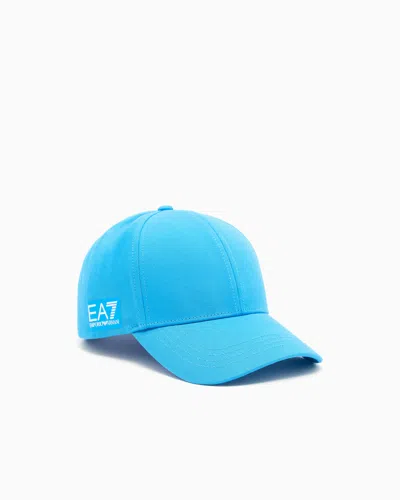 Ea7 Fisi Collection Cotton Baseball Cap In Blue