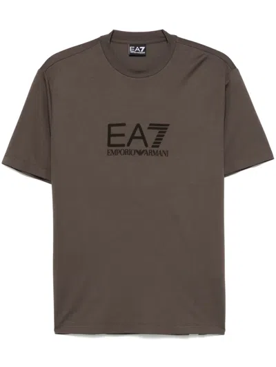 EA7 FLOCKED-LOGO T-SHIRT