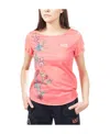 Ea7 Floral Pattern Round Collar Short-sleeved T-shirt In Pink