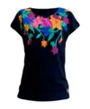Ea7 Floral T-shirt In Black