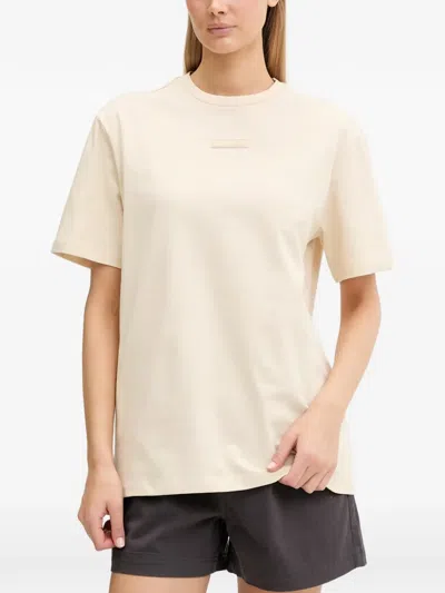 Ea7 Floral-print Logo-plaque T-shirt In Neutral