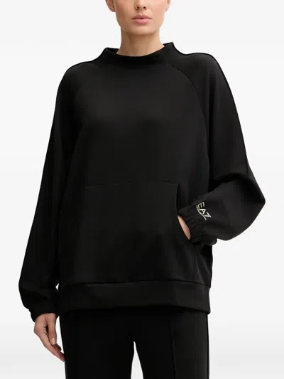 Ea7 Funnel-neck Logo-detail Tracksuit In Black