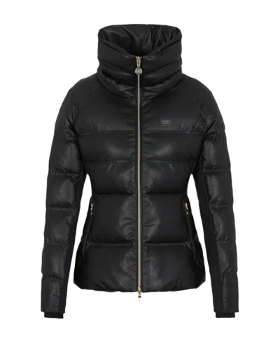 Ea7 Funnel-neck Padded Jacket In Black
