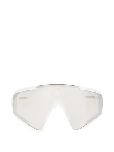 Ea7 Geometric-frame Sunglasses In White