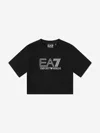 Ea7 Girls Logo T-shirt In Black