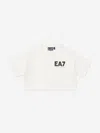 Ea7 Girls Logo T-shirt In White