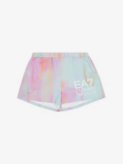Ea7 Babies' Girls Tie Dye Shorts In Multicoloured