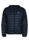 Ea7 Emporio Armani Hooded Ultra-light Down Jacket In 1562