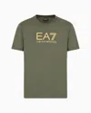 Ea7 Gold Label Cotton Jersey Crew-neck T-shirt In Green
