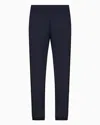 Ea7 Gold Label Stretch Technical Twill Trousers In Navy Blue