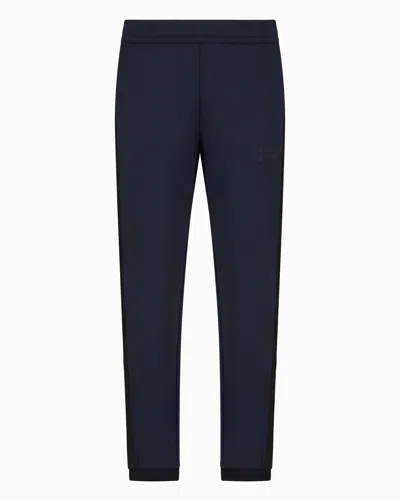 Ea7 Gold Label Stretch Technical Twill Trousers In Navy Blue