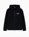 Ea7 Gold Label Viscose-blend Hooded Sweatshirt In Black