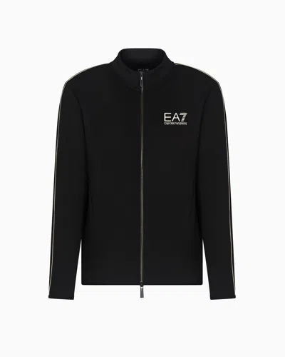 Ea7 Gold Label Viscose-blend Sweatshirt In Black