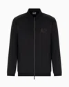 Ea7 Gold Label Zip-up Sweatshirt In Stretch Technical Twill In Black