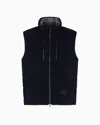 Ea7 Golf Club Reversible Gilet In Nylon And Teddy-effect Fabric In Blue