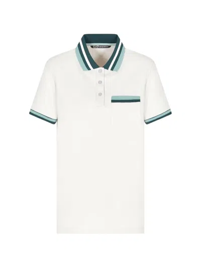 Ea7 Golf Pro Contrast-trim Polo Shirt In White