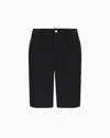 Ea7 Golf Pro Polo Bermuda Shorts In Ventus7 Technical Fabric In Black