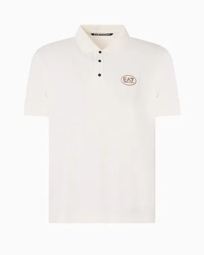 Ea7 Golf Pro Polo Shirt In Ventus7 Technical Fabric In Neutral